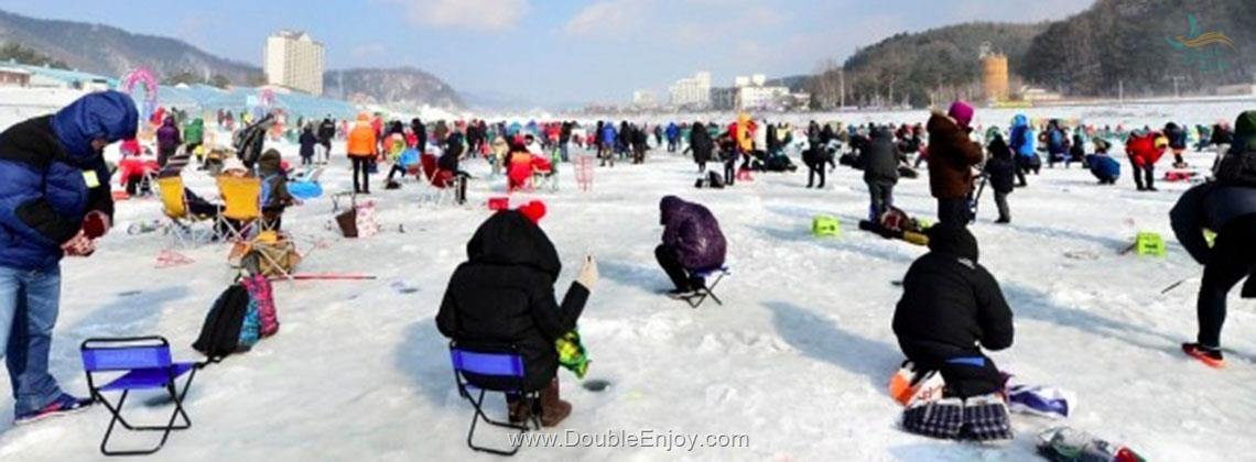 DE255 : โปรแกรมทัวร์เกาหลี เทศกาลตกปลา ลานสกี สวนสนุกเอเวอร์แลนด์ 5 วัน 3 คืน (XJ)