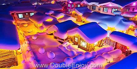 DE647 : ทัวร์ฮาร์บิ้น หมู่บ้านหิมะ ลานสกี YABULI เทศกาลแกะสลักน้ำแข็ง 6 วัน 5 คืน (CZ)